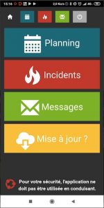 Accueil de l'application mobile